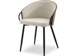 Sedia Da Pranzo Cerys - Noce / Beige