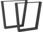 Set Di 2 Telai 'Lalling' Per Tavolo Da Pranzo In Acciaio 72 X 55/75 Cm Nero