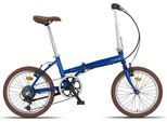 Pacto Twelve - Bici Olandese Comoda Bici Pieghevole, Telaio In Alluminio Bici 20 Pollici Bicicletta 6 Velocità Shimano Ingranaggi Bici Pieghevole Retro Blue