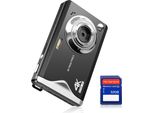 Zelurxx Fotocamera Digitale, 48MP, Fotocamera 1080P Fhd, 3.0 Pollici, Fotocamera Compatta, Zoom Digitale 16X, Portatile, Per Adolescenti Adulti Principianti, Nero
