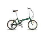 Pacto Twelve - Bici Olandese Comoda Bici Pieghevole, Telaio In Alluminio Bici 20 Pollici Bicicletta 6 Velocità Cambio Shimano Bici Pieghevole Retro Verde