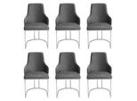 Sedie Moderne Grigie 6X Sedia Da Pranzo In Metallo Mobili Di Design Sedie Di Lusso