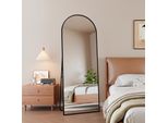 Cdglobal Specchio Ad Arco A Figura Intera, 53 X 162 Cm Specchio Ad Arco A Figura Intera, Da Parete, Da Appoggio, Da Pavimento A Figura Intera Come Specchio Da Toilette Per Soggiorno, Nero