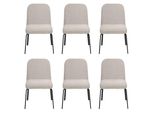 Gruppo Di Sedie 6X Set Di Sedie Imbottitura Tessile Sedile Acciaio Inox Sala Da Pranzo Nuovo