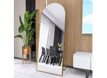 Cdglobal Specchio A Figura Intera Ad Arco, 60 X 165 Cm Specchio A Figura Intera Ad Arco, Da Parete, Da Appoggio, Da Pavimento, A Figura Intera Come Specchio Da Toilette Per Il Soggiorno, Golden