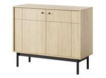 Cassettiera : 2 Ante, Linea Rovere/Nero, 103,5 X 39 X 83,5 Cm
