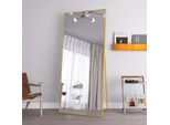 Unboxg Specchio A Figura Intera 180 X 80 Cm, Rettangolare Grande Specchio Da Parete Da Appendere, Appoggiare, Appoggiare Grande Specchio Da Appoggio Con Cornice Dorata Per Soggiorno, Camera Da Letto, Corridoio