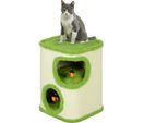 Pawhut, Barile Per Gatti Alto 52 Cm Con 2 Grotte, Tiragraffi Con Coccinelle, Torre Per Gatti In Sisal, Grotta Per Gatti Fino A 5 Kg, Verde