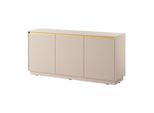 Cassettiera A 3 Ante E 6 Ripiani - Beige Sabbia - 153,4 X 71,6 X 39 Cm
