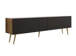 Supporto Tv : Rovere Wotan / Nero Opaco, Gambe Dorate, 170 X 52 X 32 Cm
