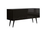 Cabinet Tv: Nero Opaco / Nero Lucido, Gambe Nere, 100 X 52 X 32 Cm