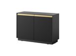 Cassettiera Con 2 Ante E 4 Ripiani - Nero Grafite - 103,5 X 71,4 X 39 Cm