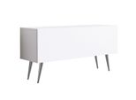Cabinet Tv: Bianco Opaco, Gambe Cromate, 100 X 52 X 32 Cm