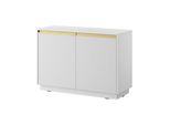 Cassettiera A 2 Ante E 4 Ripiani - Bianco Opaco - 103,5 X 71,4 X 39 Cm