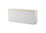 Cassettiera A 3 Ante E 6 Ripiani - Bianco Opaco - 153,4 X 71,6 X 39 Cm