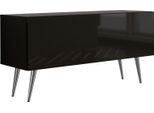 Cabinet Tv : Nero Opaco / Nero Lucido, Gambe Cromate, 100 X 52 X 32 Cm