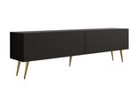 Cabinet Tv : Nero Opaco, Gambe Dorate, 170 X 52 X 32 Cm