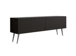 Cabinet Tv : Nero Opaco, Gambe Cromate, 140 X 52 X 32 Cm