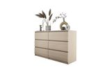 Cassettiera 6 Cassetti, Rovere-Lindberg/Marmo Bianco, 120 X 78 X 39 Cm