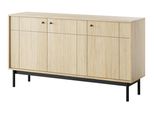Cassettiera : Linea Rovere / Nero, 153,5 X 39 X 83,5 Cm