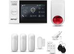 Huxgo HXA007 Sistema Di Allarme Casa Wifi + Gsm 2G Con Sirena Wireless, Sistema Di Allarme Con 3X Sensore Di Movimento E 1X Sensore Porta-Finestra, Sistema Di Allarme Per Appartamento, Casa, Garage, Tuya Smartlife App
