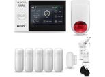 Huxgo HXA007 Sistema Di Allarme Casa Wifi + Gsm 2G Con Sirena Wireless, Sistema Di Allarme Con 5X Sensori Di Movimento E 1X Sensore Porta-Finestra, Sistema Di Allarme Per Appartamento, Casa, Garage, Tuya Smartlife App
