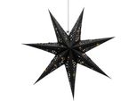 3.06 Stella Di Carta A Led Da Appendere Con Vano Batterie - Ø 60 Cm Circa - Stella Illuminata In Nero