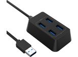 Dodocool Mini Hub Portatile A 4 Porte Superspeed ?Usb 3.0 Con Cavo Usb 3.0 Da 3,3 Piedi 5Gbps Trasferimento Dati Plug & Play Per Windows E Macos Desktop Ultrabook Laptop Nero
