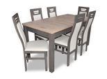 Mobili Poltrona In Vero Legno Tavolo Sedile Sala Da Pranzo 6X Sedie 7Pcs Set