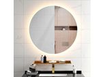 Costway Specchio Da Bagno A Led Da 60 Cm, Specchio Per Il Trucco Con Luce A 3 Colori E Luminosità Regolabile, Autosbrinamento E Funzione Memoria