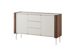 Grande Cassettiera Con 3 Cassetti, 2 Ante E 4 Ripiani - Noce/Cashmere - Molto Spazio - 141 X 82,5 X 39,9 Cm