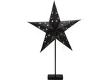 3.06 Stella Di Carta Su Supporto In Metallo Nero - Circa 45 Cm - Stella Decorativa Con Vano Batteria Nella Base / Timer
