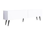 Cabinet Tv : Bianco Opaco, Gambe Nere, 170 X 52 X 32 Cm
