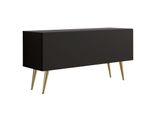 Cabinet Tv : Nero Opaco, Gambe Dorate, 100 X 52 X 32 Cm