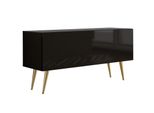 Cabinet Tv : Nero Opaco / Nero Lucido Gambe Dorate, 100 X 52 X 32 Cm