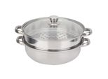 Pentole In Acciaio Inox 27 Cm/11 Pollici 2 Strati Pentola A Vapore Pentola A Doppia Caldaia Zuppa A Vapore