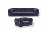 Italia Mobili Set Divano 3+1 Posti Design Divano Imbottito Divani Chesterfield