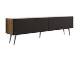 Supporto Tv : Rovere Wotan / Nero Opaco, Gambe Cromate, 170 X 52 X 32 Cm