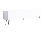 Cabinet Tv : Bianco Opaco, Gambe Cromate, 170 X 52 X 32 Cm