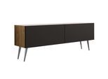 Supporto Tv : Rovere Wotan / Nero Opaco, Gambe Cromate, 140 X 52 X 32 Cm