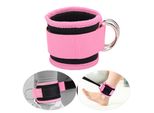 Cavigliere Fitness Per Macchine A Cavo, Cavigliere Regolabili In Neoprene Con Doppio Anello A D (Rosa)