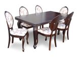 Poltrona Tavolo Da Pranzo Legno Sala Da Pranzo Set + 6X Sedia Set Sedie 7Pcs. Nuovo
