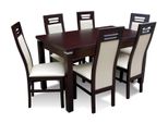 Tavolo Da Pranzo Di Design In Legno + Set Di 6 Sedie Gruppo Sala 7 Pezzi Tavoli Nuovo