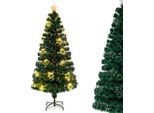 Costway Albero Di Natale Artificiale 180 Cm Con Cima A Stella, 36 Led Bianchi Caldi E 230 Punte Di Rami, Albero Di Natale In Fibra Di Vetro, Albero Di Natale Artificiale