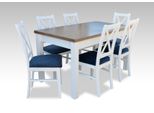 Set Tavolo Da Pranzo Tavolo 6Xsedie Sedia Sala Da Pranzo Set Tavolo Legno Tessile 7Pz