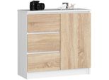 Comò K80 Jerry Con Smart Storage In Bianco E Rovere Sonoma