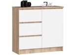 Comò K80 Jerry In Rovere Sonoma E Bianco Con Spazio Di Archiviazione E Design Moderno