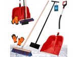 Kotarbau® Set Pala Da Neve Con Manico In Alluminio 144 Cm Scopa Stradale Con Manico 150 Cm Raschietto Per Ghiaccio 119 Cm + Guanti Pala Da Neve Spazzaneve Manico Per Rimozione Neve