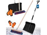 Kotarbau® Set Pala Da Neve Con Manico Telescopico 84-118 Cm Scopa Stradale 43 Cm + Guanti Pala Da Neve Pala Da Neve Scopa Da Sgombero Con Manico Pala Da Neve Per Esterni Auto Per Sgombero Neve