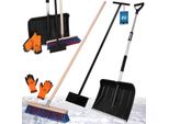 Kotarbau® Set Pala Da Neve Con Manico Telescopico 84-118 Cm Scopa Stradale Con Manico 43 Cm Raschietto Per Ghiaccio 119 X 20 Cm Guanti Pala Da Neve Pala Da Neve Pala Da Neve Manico In Alluminio Per Sgombero Neve